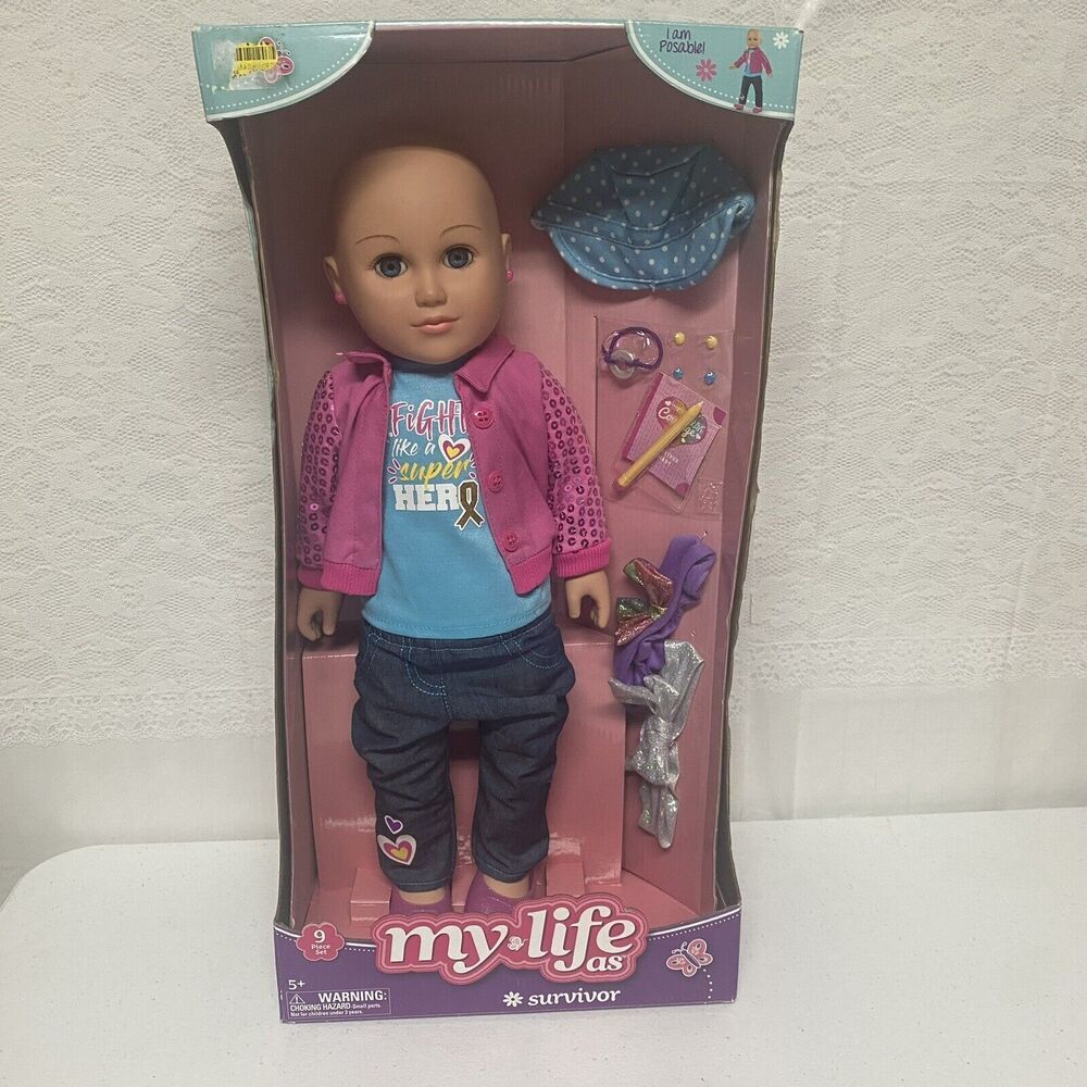 My Life As Survivor Doll and Accessory Set Cancer 9-Piece 18" Poseable Toy